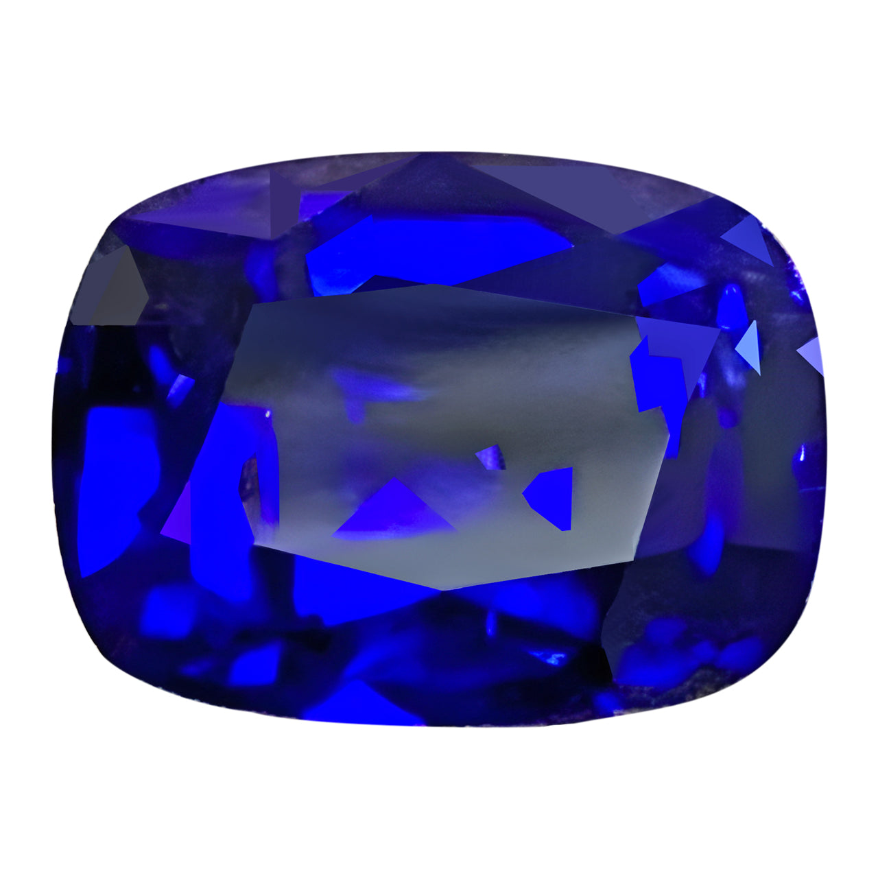 GRS Certified Unheated Blue Sapphire - Cushion Cut - Royal Blue - 3.54 carats - 9.04 x 6.78mm