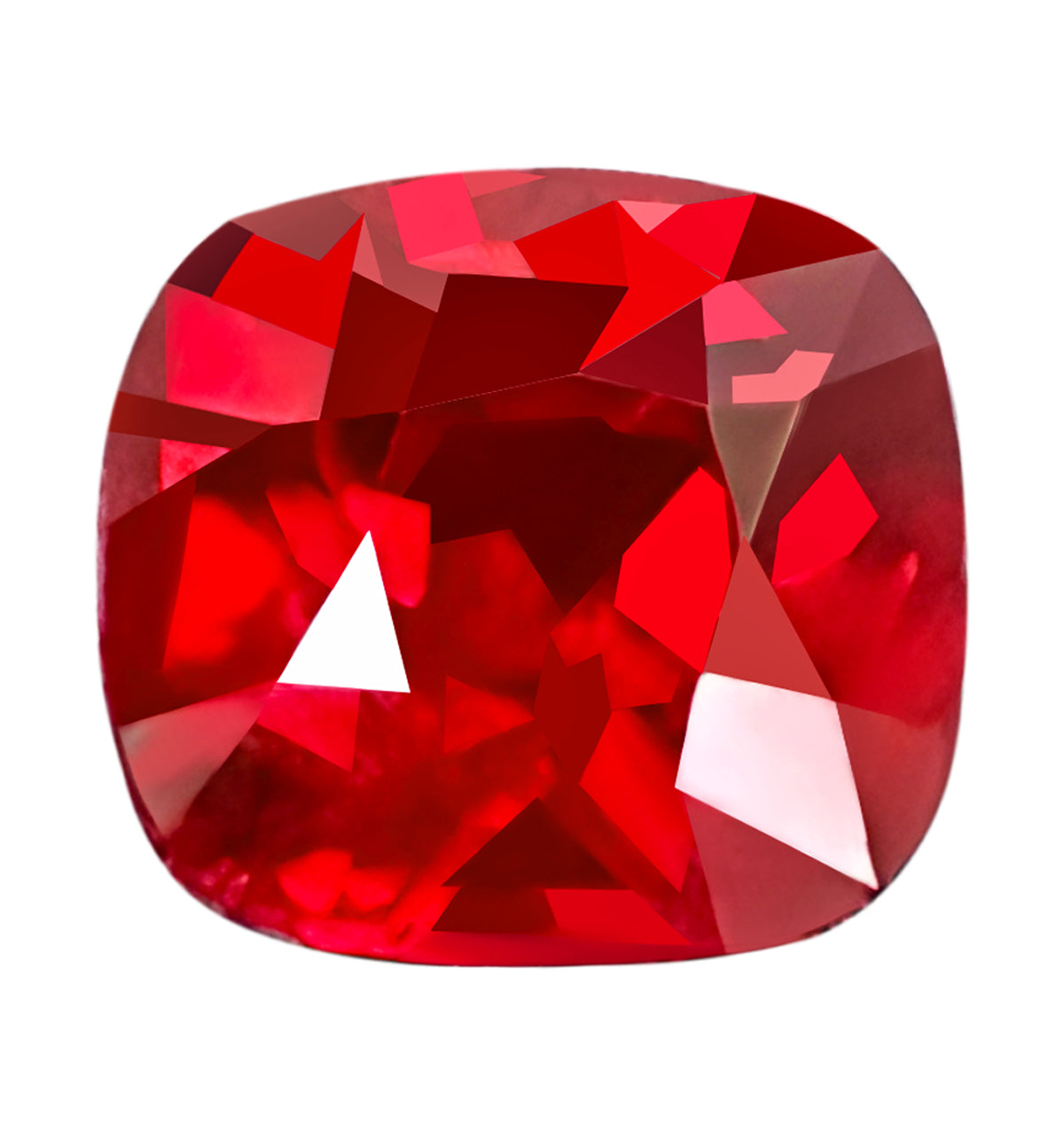 GRS Certified Unheated Ruby - Cushion Cut - Gorgeous Open Vivid Red - 1.53 carats - 6.18 x 5.67mm